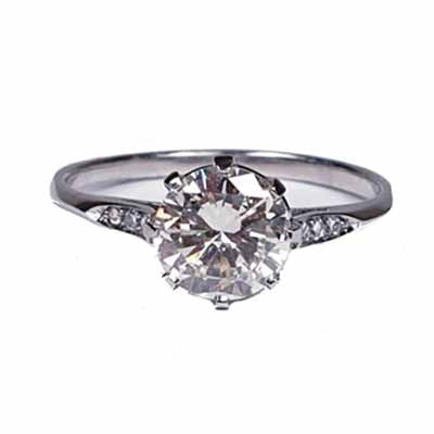Vintage diamond engagement ring 1.05 platinum