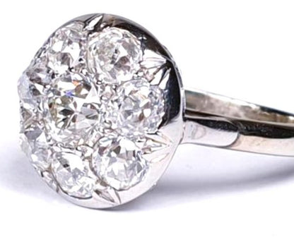 Antique Edwardian Old Cut Diamond Cluster Ring, 1910