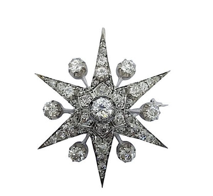 Diamond Star brooch Antique Vintage Victorian
