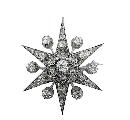 Diamond Star brooch Antique Vintage Victorian