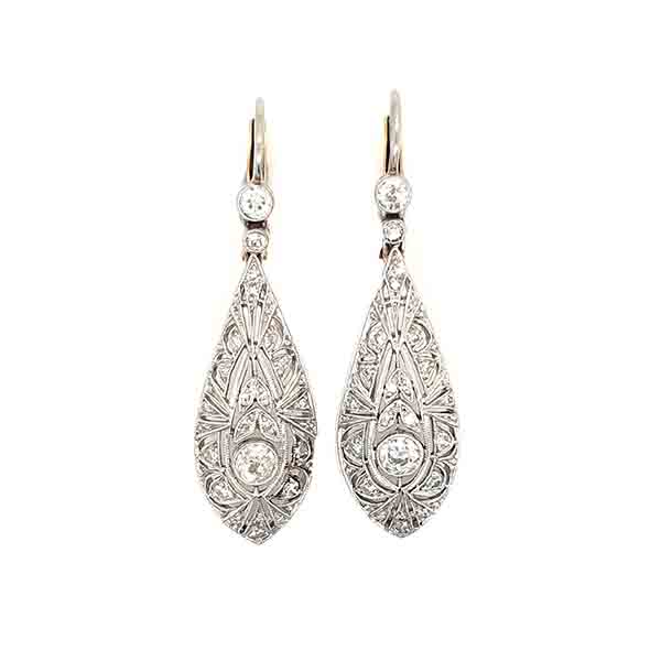 Art Deco diamond drop earrings