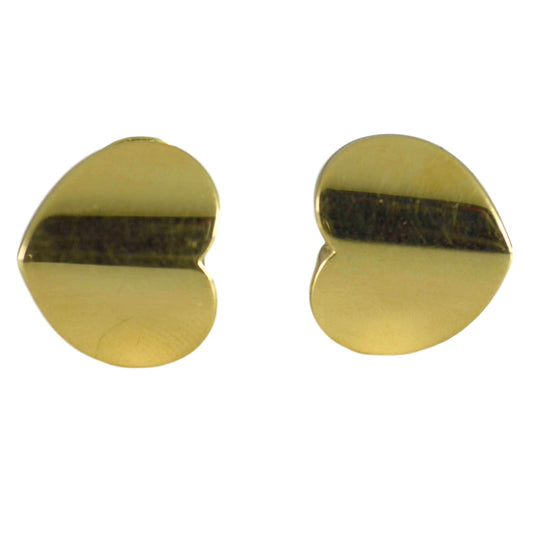 Marina B 18ct Yellow Gold Heart Ear Clip Earrings, Signed