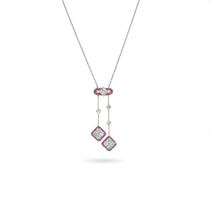 Edwardian Ruby And Diamond Pendant Necklace