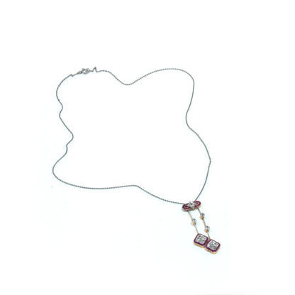 Edwardian Ruby And Diamond Pendant Necklace