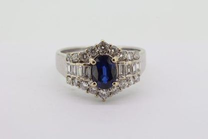 Sapphire and Diamond Cluster Dress Ring