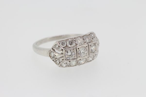 Decorative Three Stone Diamond Cluster Ring