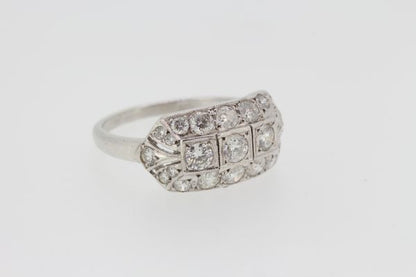 Decorative Three Stone Diamond Cluster Ring