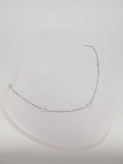 Diamond Set 18ct White Gold Chain, 0.49 carat total