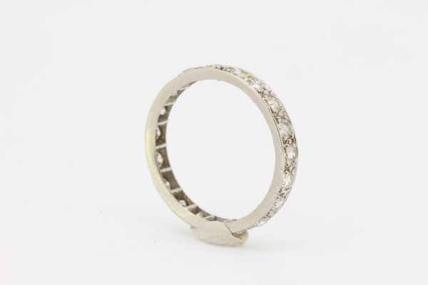 1.0ct Diamond Full Eternity Band Ring; traditional 18ct white gold full eternity ring set with diamonds, estimated 1.00 carat total