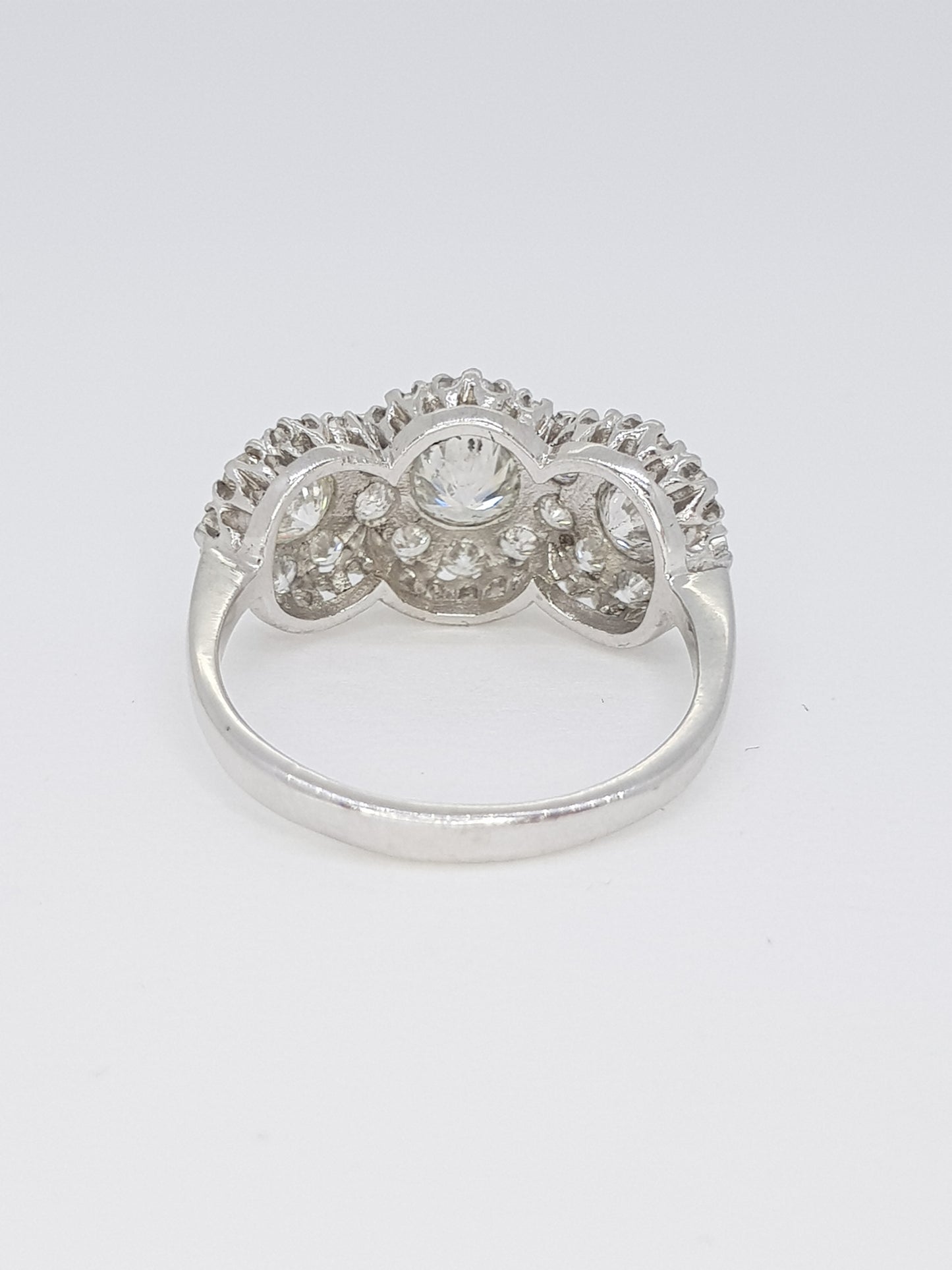 Triple cluster ring, 1.90 carats