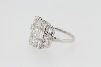 Art Deco Style Diamond Dress Ring in 18ct White Gold