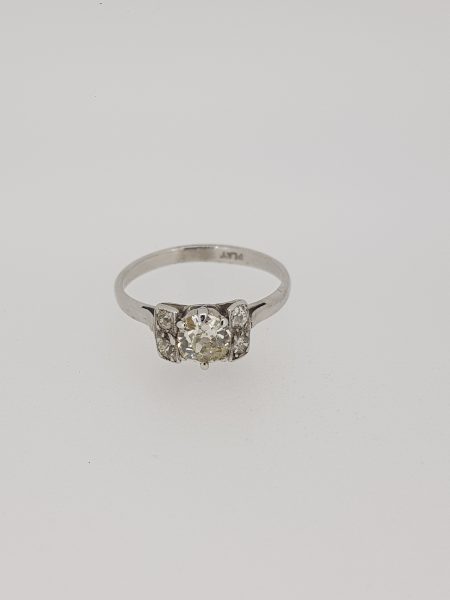 Vintage Diamond Engagement Ring in Platinum, 0.69 carats