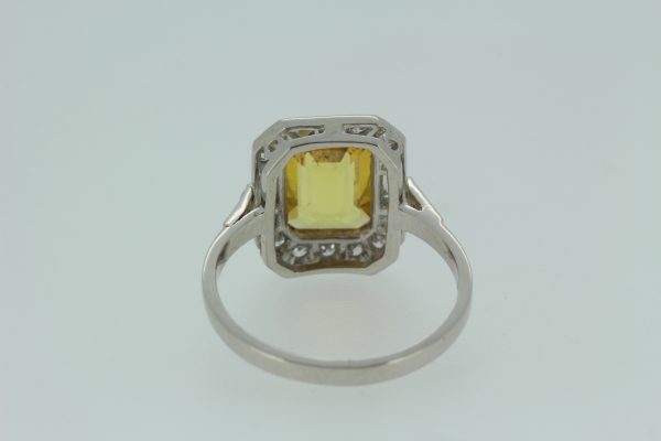 2ct Yellow Sapphire and Diamond Cluster Dress Ring in Platinum