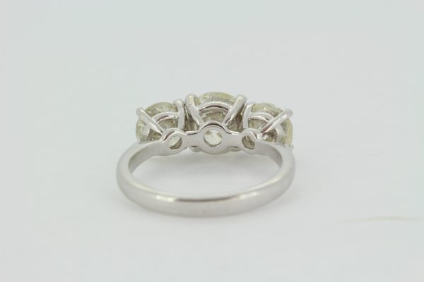Classic Three Stone Diamond Trilogy Ring, 3.69 carats