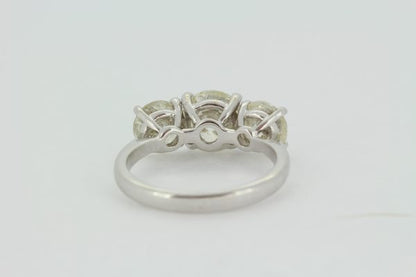 Classic Three Stone Diamond Trilogy Ring, 3.69 carats