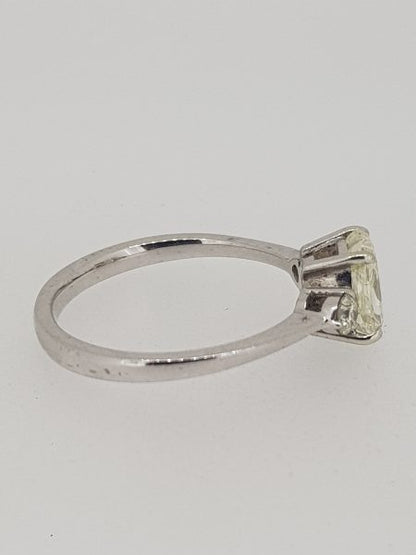 1.20ct Emerald Cut Diamond Three Stone Engagement Ring in 18ct White Gold