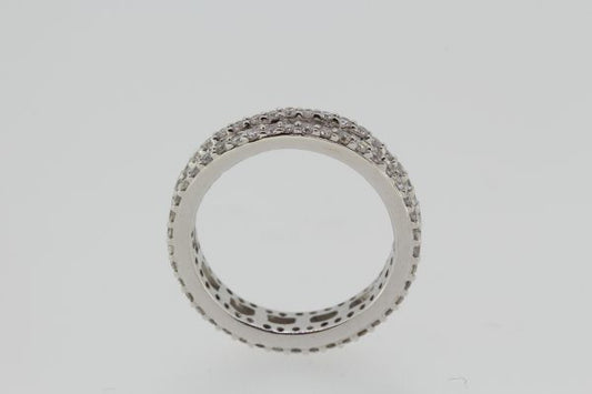 Baguette and Brilliant Cut Diamond Full Eternity Ring, 1.50 carats