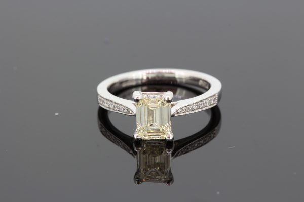 1.53ct Emerald Cut Diamond Engagement Ring in Platinum