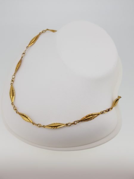 French 18ct Yellow Gold Fancy Link Chain Necklace, 40cm in length