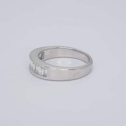 Baguette Cut Diamond Half Eternity Ring, 0.96 carat total