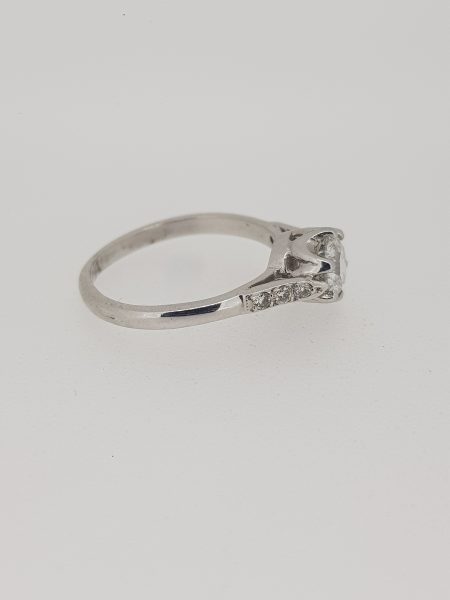0.96ct Diamond Solitaire Engagement Ring with Diamond Shoulders;