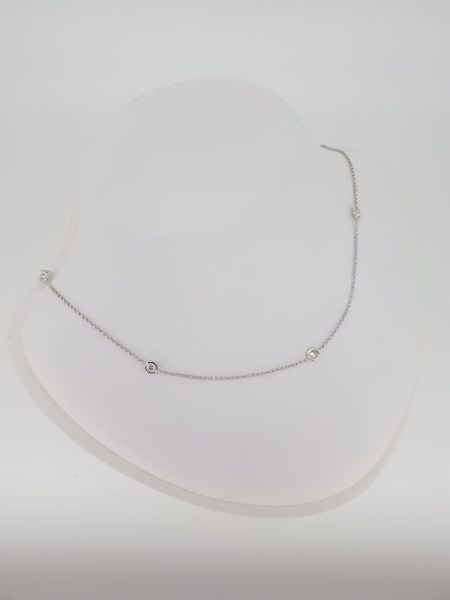 Diamond Set 18ct White Gold Chain Necklace, 0.22 carat total