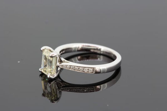 1.53ct Emerald Cut Diamond Engagement Ring in Platinum