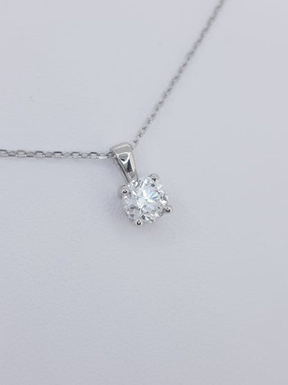 0.80ct Solitaire Diamond Pendant with Chain