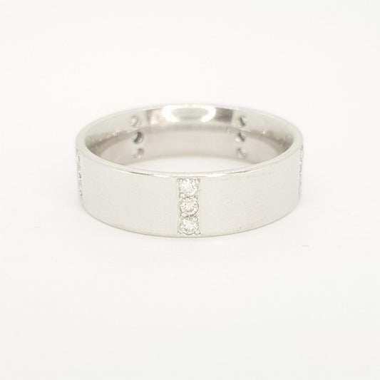 Contemporary Diamond Set Platinum Wedding Band Ring