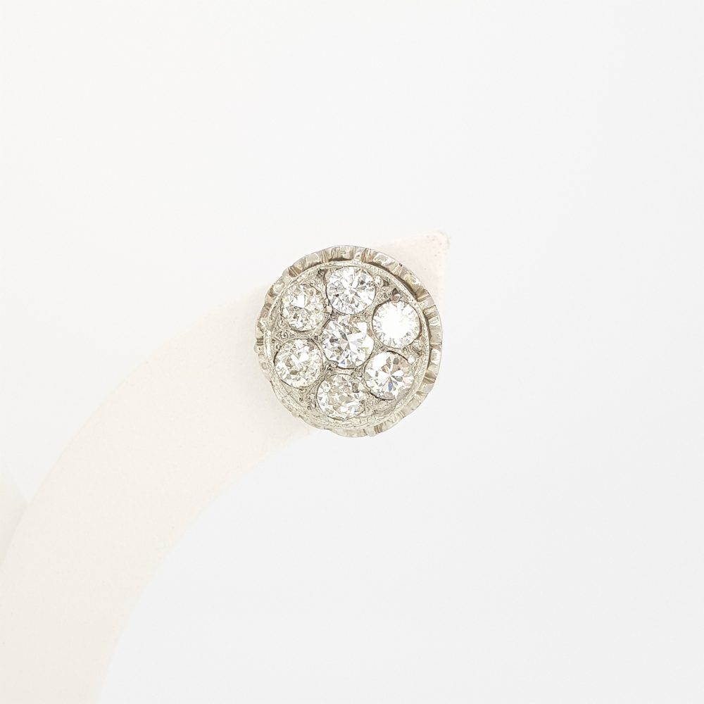 Vintage Diamond Cluster Stud Earrings, 1.50 carat total