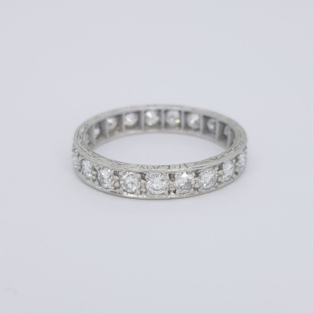 Old Cut Diamond Full Eternity Ring in Platinum, 1.50 carats