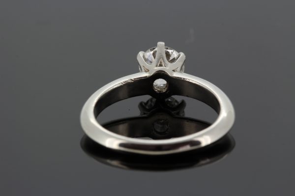 0.91ct Single Stone Diamond Engagement Ring in Platinum, certified G colour SI1 clarity