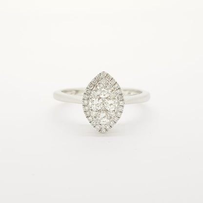 Contemporary Diamond Marquise Shaped Cluster Ring, 0.50 carats