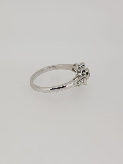 Diamond Floral Cluster Ring in 18ct White Gold, 0.80 carat total