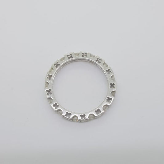 Baguette and Brilliant Cut Diamond Full Eternity Band Ring, 1.01 carat total, in 18ct White Gold