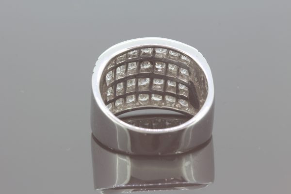 Channel Set Four Row Diamond Dress Ring in 18ct White Gold