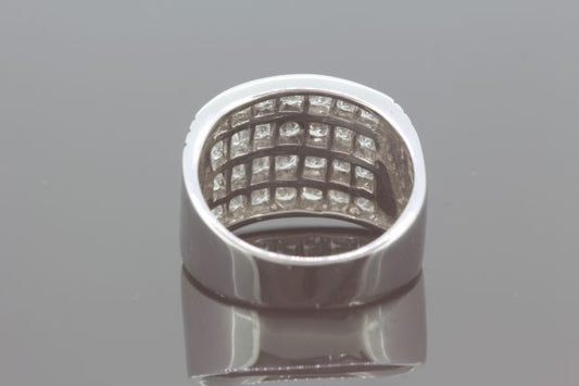 Channel Set Four Row Diamond Dress Ring in 18ct White Gold