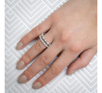 14.23ct Emerald Cut Diamond Full Eternity Ring