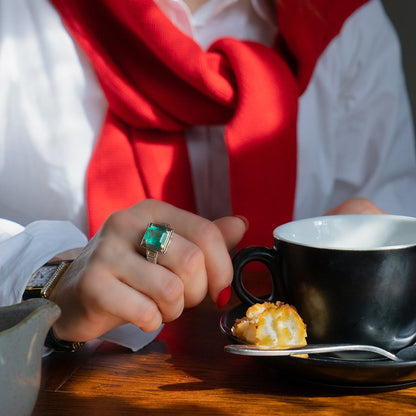 Certified 4.20ct Colombian Emerald and Diamond Ring