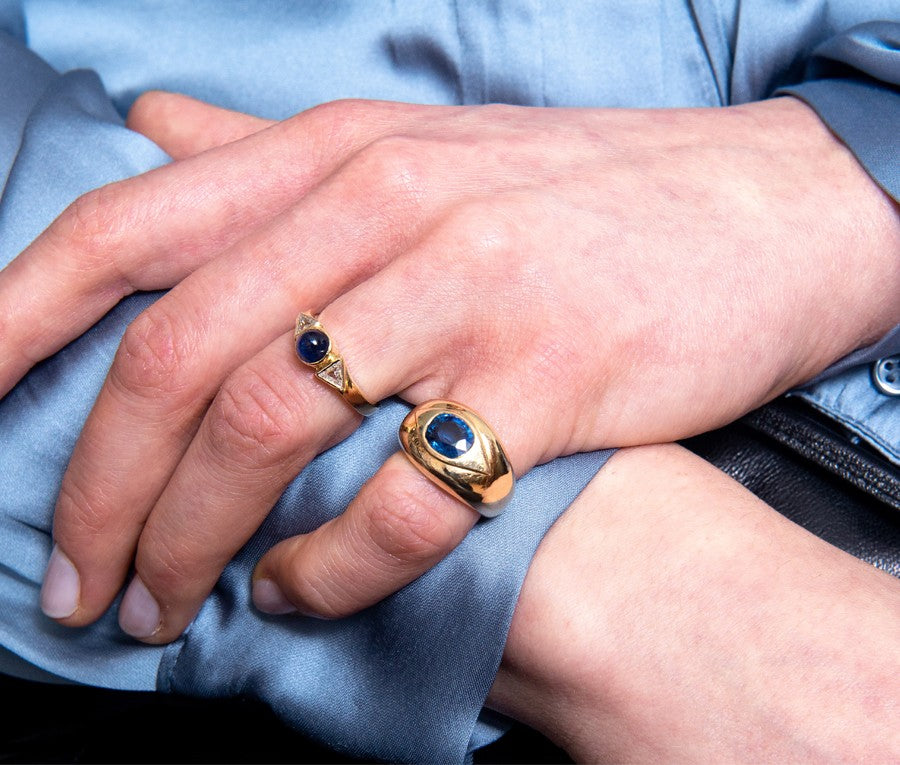 18ct Gold & Sapphire Evil Eye Ring
