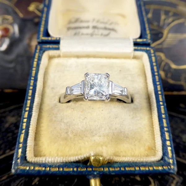Diamond engagement ring in platinum.