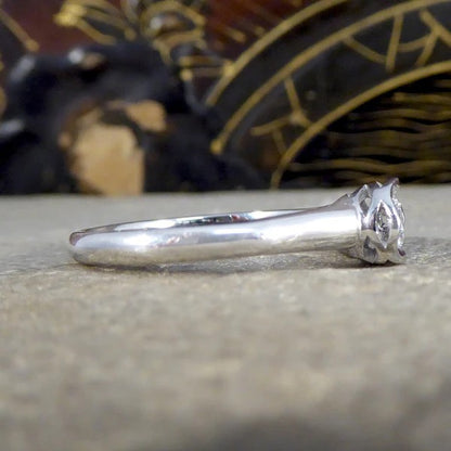 Diamond solitaire engagement ring in white gold.