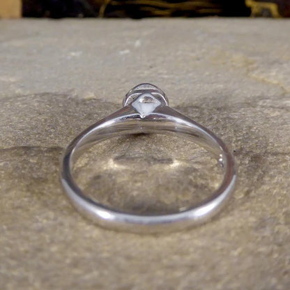 Diamond solitaire engagement ring in white gold.