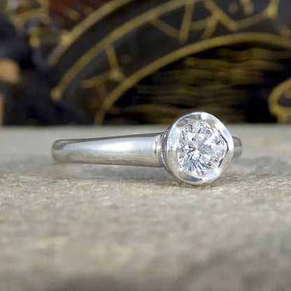 Andrew Geoghegan Diamond Solitaire Engagement Ring In 18 Carat White Gold