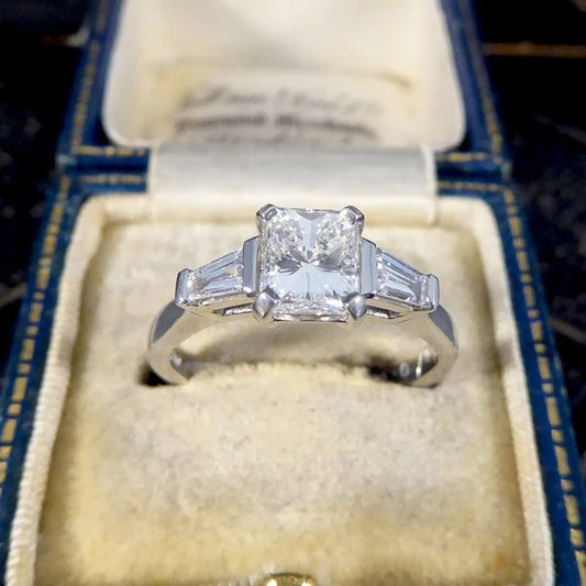 Diamond engagement ring in platinum.