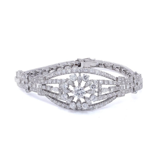 Mid-Century Diamond Bracelet In 18 Carat White Gold And Platinum