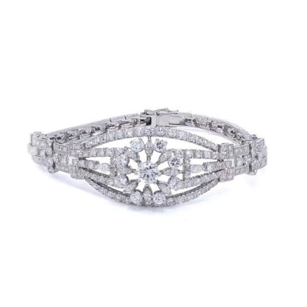 Mid-Century Diamond Bracelet In 18 Carat White Gold And Platinum