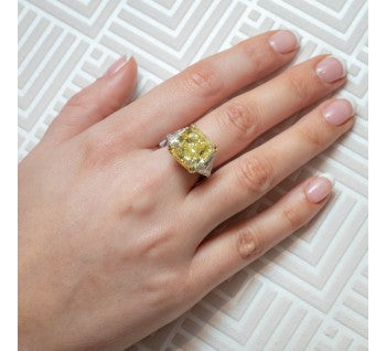 14.51ct Fancy Intense Yellow Diamond Ring