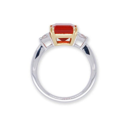 Vintage Fire Opal and Diamond Ring, 2.78 carats, 18ct White Gold