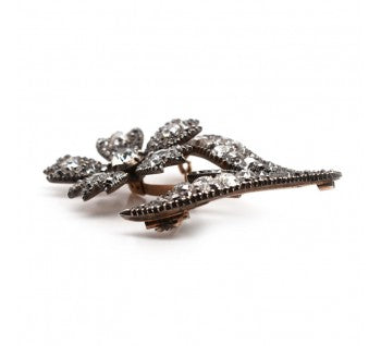 Georgian Diamond Flower Brooch, 5.50 carats